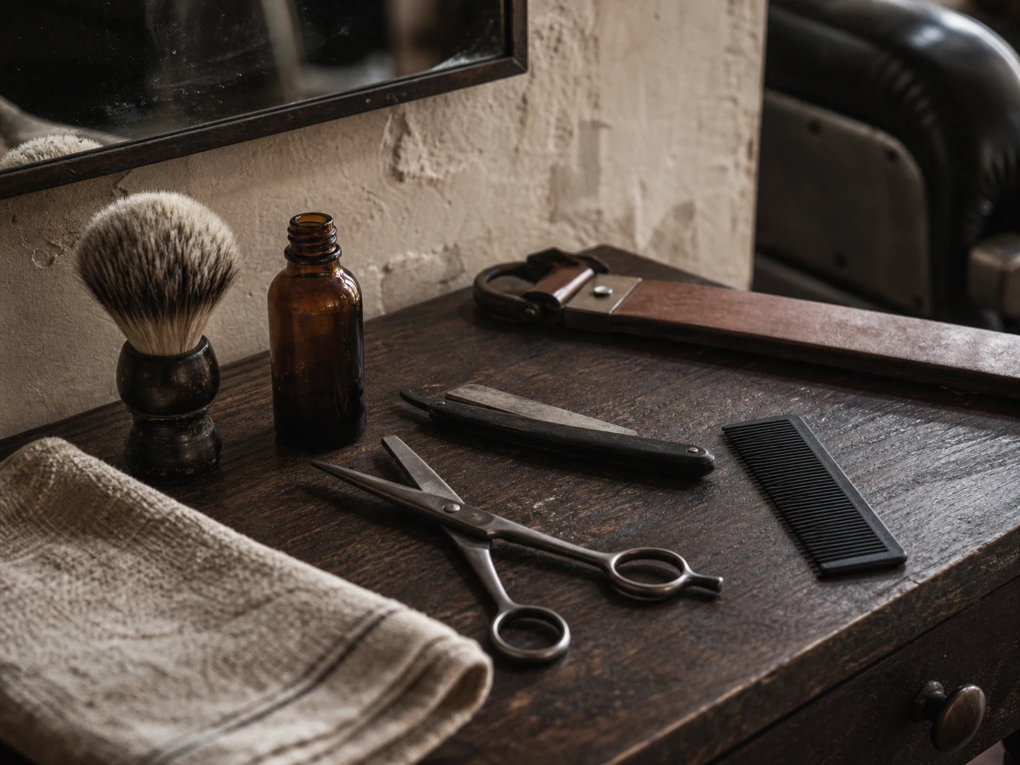 Atmosferă și instrumente de lucru din universul barberingului
